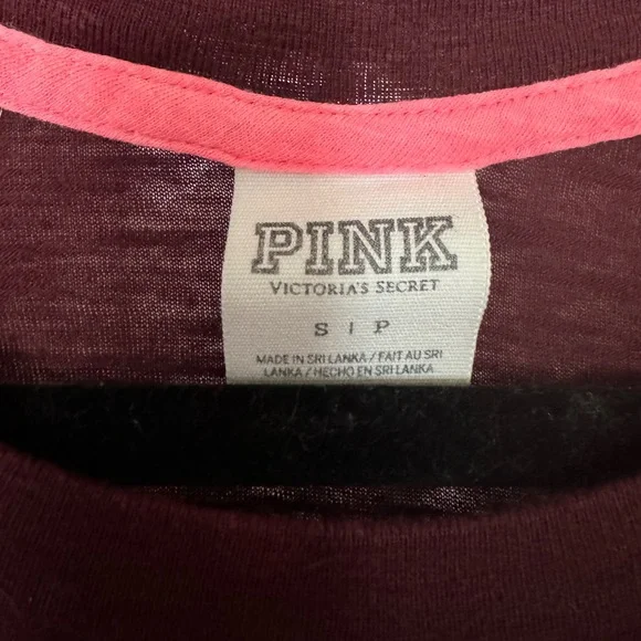 Victoria’s Secret PINK Small 3/4 Sleeve Baseball Tee - Picture 3 of 4